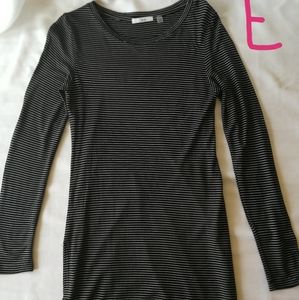 Black and white striped dress